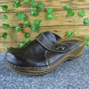 Flexus Spring‎ Step Women Brown Leather Clog Mule Slip On Comfort Shoes EU 36